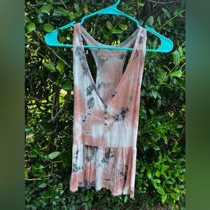 Tie Dye Peplum Tank Medium